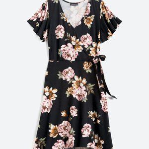 Irene Faux Wrap Brushed Knit Maxi Dress